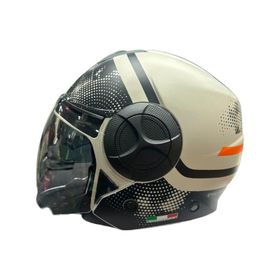 Sway SW-737 Mat Krem Siyah Çenesiz Güneş Gözlüklü Kask