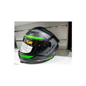 Sway SW-865 Mat Gri Güneş Gözlüklü Kask