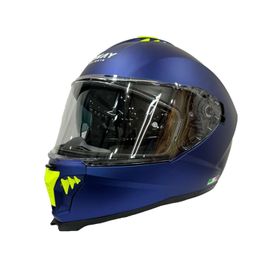 Sway SW-865 Mat Mavi Güneş Gözlüklü Kask