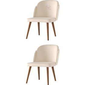 Sweet Home 2 Adet Limon Ahşap Ceviz Mutfak Salon Yemek Odası Sandalyesi