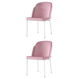 Sweet Home 2 Adet Limon Metal Beyaz Mutfak Salon Yemek Odası Sandalyesi