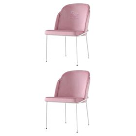 Sweet Home 2 Adet Limon Metal Beyaz Mutfak Salon Yemek Odası Sandalyesi