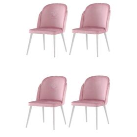 Sweet Home 4 Adet Limon Ahşap Beyaz Mutfak Salon Yemek Odası Sandalyesi