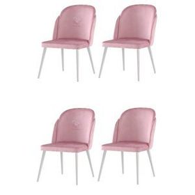 Sweet Home 4 Adet Limon Ahşap Beyaz Mutfak Salon Yemek Odası Sandalyesi