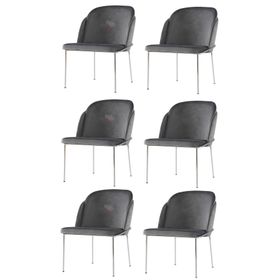 Sweet Home 6 Adet Limon Metal Krom Mutfak Salon Yemek Odası Sandalyesi