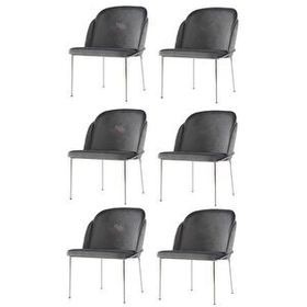 Sweet Home 6 Adet Limon Metal Krom Mutfak Salon Yemek Odası Sandalyesi