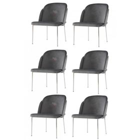 Sweet Home 6 Adet Limon Metal Krom Mutfak Salon Yemek Odası Sandalyesi