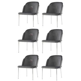 Sweet Home 6 Adet Limon Metal Krom Mutfak Salon Yemek Odası Sandalyesi