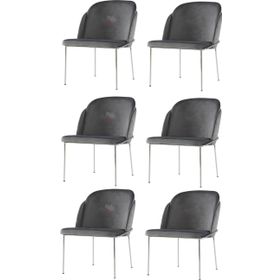 Sweet Home 6 Adet Limon Metal Krom Mutfak Salon Yemek Odası Sandalyesi