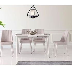 Sweet Home Silva Calcutta Açılır Metal Ayak Masa ve 4 Adet Sude Sandalye Takımı