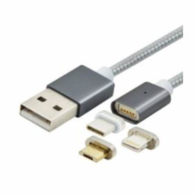 Swiss Charger SCC-10008 1.5 mt Manyetik Uçlu iOS-Mıcro Usb-Type-C Data Ve Şarj Kablosu