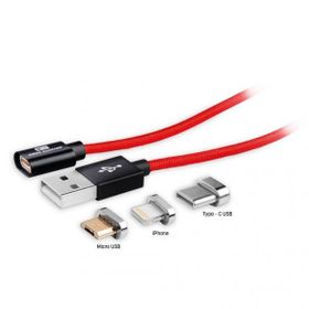 Swiss Charger SCC-10008 1.5 mt Manyetik Uçlu iOS-Mıcro Usb-Type-C Data Ve Şarj Kablosu