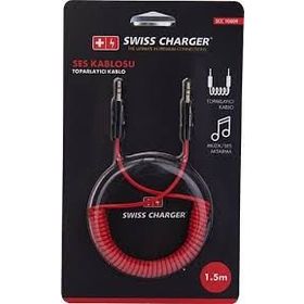 Swiss Charger SCC-10009 1.5 mt Spiral Ses Kablosu