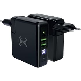 Swiss Charger SCC-30093 Powerbank Özellikli 2x USB Çıkışlı 2.4A Kablosuz Duvar Şarj Aleti
