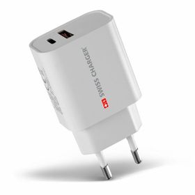 Swiss Charger SCH-40029 20 w Type-C ve Usb 2 Çıkışlı Hızlı Şarj Adaptörü