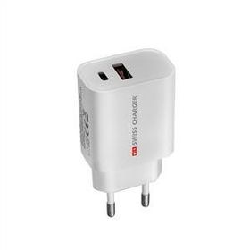 Swiss Charger SCH-40029 20 w Type-C ve Usb 2 Çıkışlı Hızlı Şarj Adaptörü