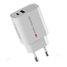Swiss Charger SCH-40029 20 w Type-C ve Usb 2 Çıkışlı Hızlı Şarj Adaptörü