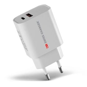 Swiss Charger SCH-40029 20 w Type-C ve Usb 2 Çıkışlı Hızlı Şarj Adaptörü