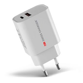 Swiss Charger SCH-40029 20 w Type-C ve Usb 2 Çıkışlı Hızlı Şarj Adaptörü
