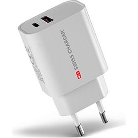 Swiss Charger SCH-40029 20 w Type-C ve Usb 2 Çıkışlı Hızlı Şarj Adaptörü