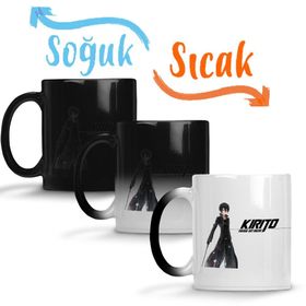 Sword Art Online Kirito Kirigaya Kazuto Anime Sihirli Porselen Kupa