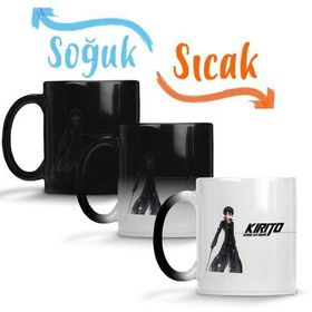 Sword Art Online Kirito Kirigaya Kazuto Anime Sihirli Porselen Kupa