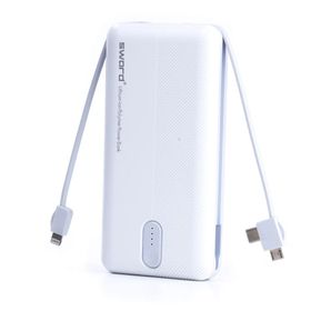 Sword Type-C Beyaz Gri 10000 mah Kendinden Kablolu Powerbank