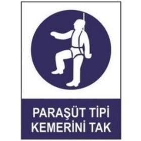 Sym STW017 Paraşüt Tipi Kemerini Tak Uyarı Levhası