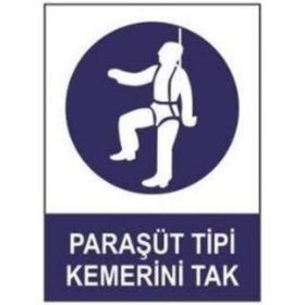 Sym STW017 Paraşüt Tipi Kemerini Tak Uyarı Levhası