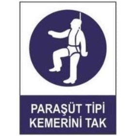 Sym STW017 Paraşüt Tipi Kemerini Tak Uyarı Levhası