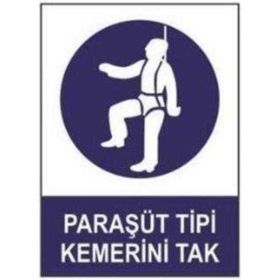 Sym STW017 Paraşüt Tipi Kemerini Tak Uyarı Levhası