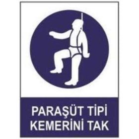 Sym STW017 Paraşüt Tipi Kemerini Tak Uyarı Levhası