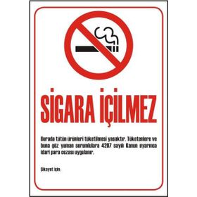 Sym STW023 Sigara İçilmez Uyarı Levhası