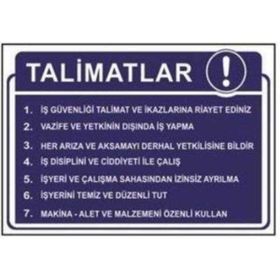 Sym STW043 Talimatlar Uyarı Levhası