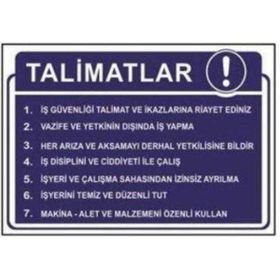 Sym STW043 Talimatlar Uyarı Levhası