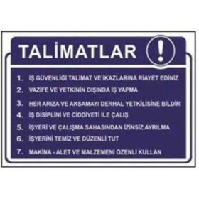 Sym STW043 Talimatlar Uyarı Levhası