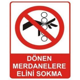 Sym STW051 Dönen Merdanelere Elini Sokma Uyarı Levhası