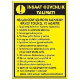 Sym STW055 İnşaat Güvenlik Talimatı Uyarı Levhası