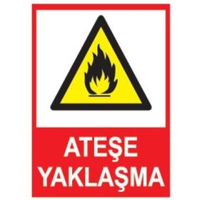 Sym STW059 Ateşe Yaklaşma Uyarı Levhası