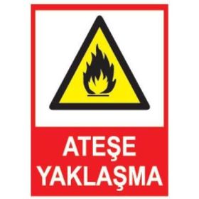 Sym STW059 Ateşe Yaklaşma Uyarı Levhası