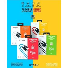 Syrox C101 Kırmızı 2.1 A Type-C Esnek Silikon Hızlı Şarj Data Kablosu
