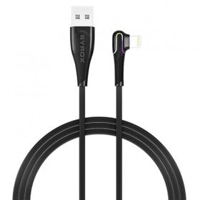 Syrox C106 Lightning 90 Derece RGB Led 1 mt 2A Data Şarj Kablosu Siyah