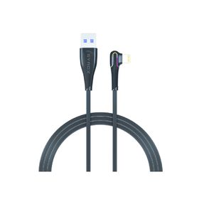 Syrox C106 Lightning 90 Derece RGB Led 1 mt 2A Data Şarj Kablosu Siyah