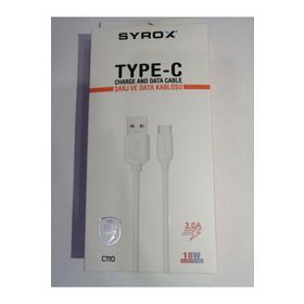 Syrox C110 1 mt 3.0A 18W Beyaz Type-C Hızlı Şarj ve Data Kablosu