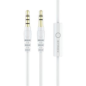 Syrox C118 Beyaz Audio 3.5 mm 1.5 m AUX Mikrofonlu Ses Aktarım Kablosu