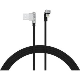 Syrox C132AL Siyah 2.4A 1.19 mt Örgülü Oyuncu 90 Derece USB 180 Derece Lightning Şarj ve Data Kablosu