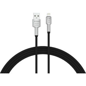 Syrox C133AL 2.4A 1.18 mt Örgülü USB Lightning Siyah Şarj ve Data Kablosu
