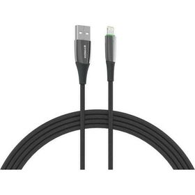 Syrox C134AL 2.4A 1.20 mt Ledli Örgülü USB-A Lightning Siyah Şarj ve Data Kablosu