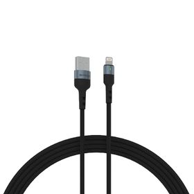 Syrox C135AL 2.4A 1.20 mt Ledli Örgülü USB-A Siyah Lightning Şarj ve Data Kablosu