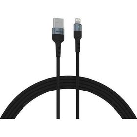 Syrox C135AL 2.4A 1.20 mt Ledli Örgülü USB-A Siyah Lightning Şarj ve Data Kablosu